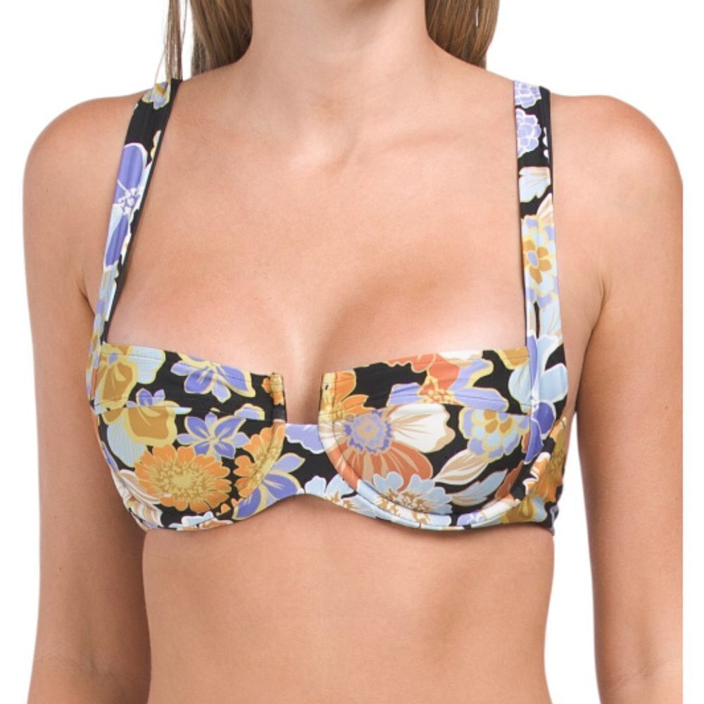LSPACE Printed Camellia Bikini Top - Picture 6 of 9